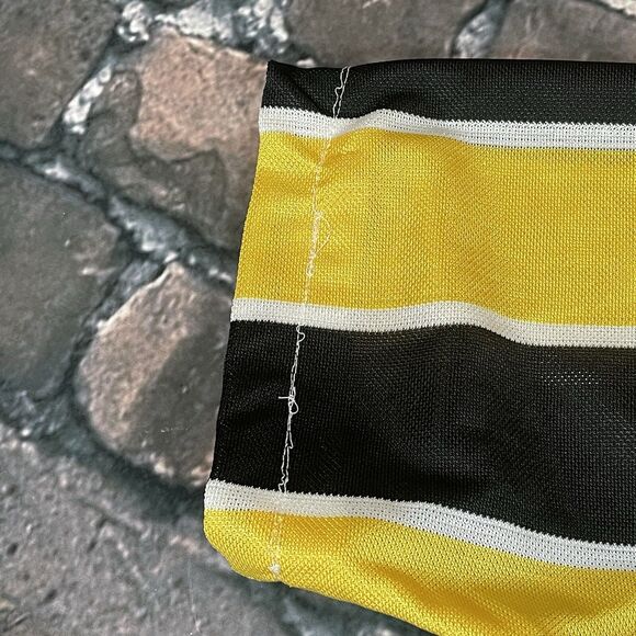 Vintage Nike Soccer Jersey Yellow Black Striped Center Swoosh Size M 90s Team - Picture 4 of 16